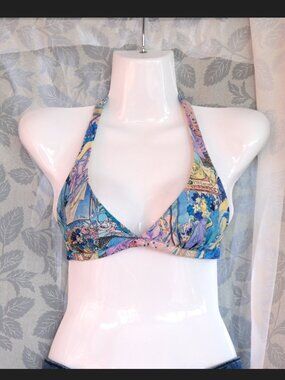 Vintage 70’s High Tide California Bikini Top | Psychedelic Art Print